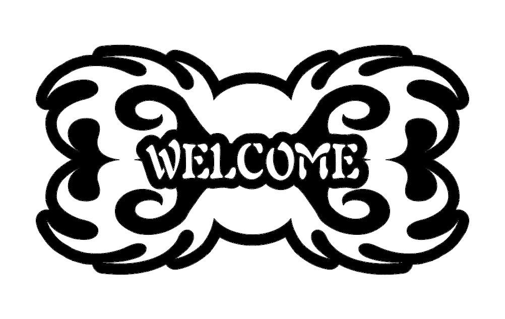 طرح خوش آمدید مناسب برای استفاده در دستگاه های cnc چوب و cnc لیزر - welcome design dxf file
