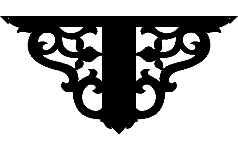 طرح براکت گوشه قفسه شماره 10 مناسب برای استفاده در دستگاه های cnc چوب و cnc لیزر - corner shelf bracket 10 dxf file