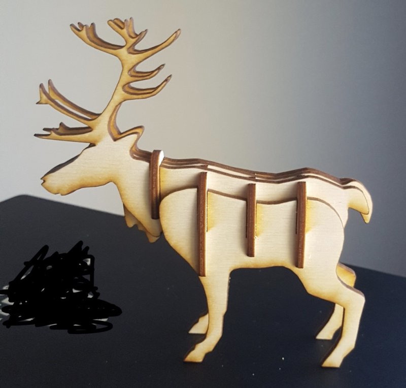 طرح گوزن شمالی کریسمس مناسب برای استفاده در دستگاه های cnc چوب و cnc لیزر - laser cut christmas reindeer dxf file