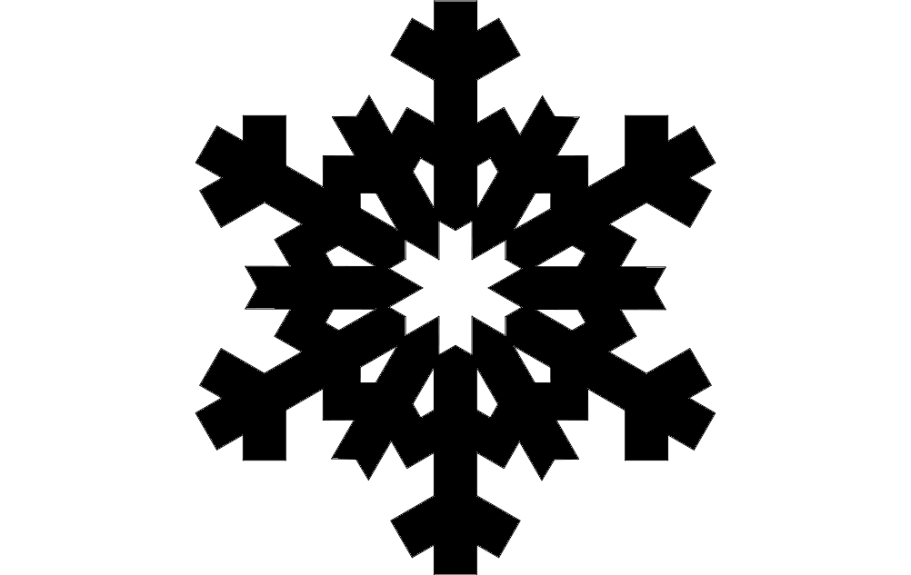 طرح دانه برف مناسب برای استفاده در دستگاه های cnc چوب و cnc لیزر - design snowflake dxf file
