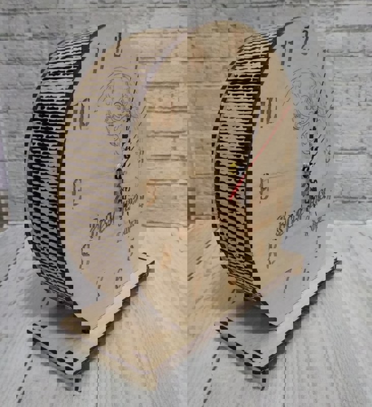 طرح ساعت رومیزی چوبی گرد مناسب برای استفاده در دستگاه های cnc چوب و cnc لیزر - laser cut round wooden table desk clock