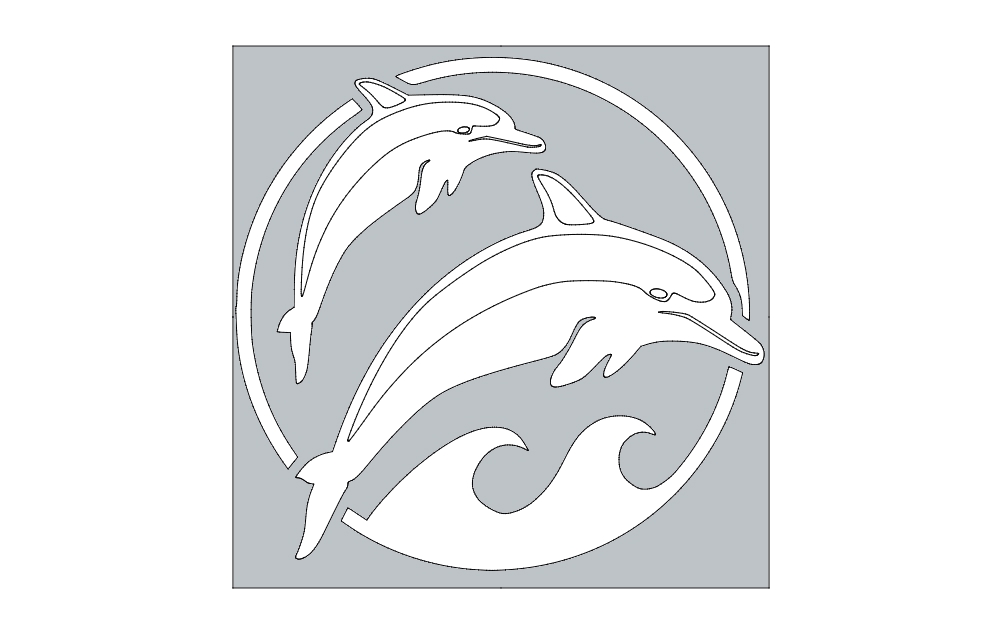طرح دلفین ها مناسب برای استفاده در دستگاه های cnc چوب و cnc لیزر - dolphins dxf file