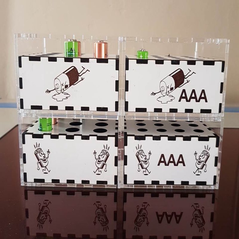 طرح جا باتری مناسب برای استفاده در دستگاه های cnc چوب و cnc لیزر - laser cut battery holder cdr file