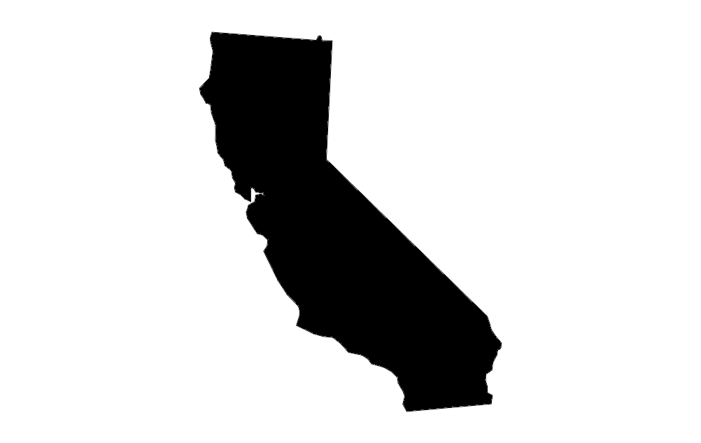 طرح نقشه ایالت کالیفرنیا آمریکا مناسب برای استفاده در دستگاه های cnc چوب و cnc لیزر - us state map california ca dxf file