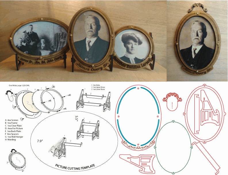 طرح قاب عکس قدیمی مناسب برای استفاده در دستگاه های cnc چوب و cnc لیزر - laser cut vintage picture frames svg file