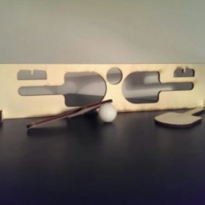 طرح ست پینگ پنگ مناسب برای استفاده در دستگاه های cnc چوب و cnc لیزر - laser cut ping pong set dxf file