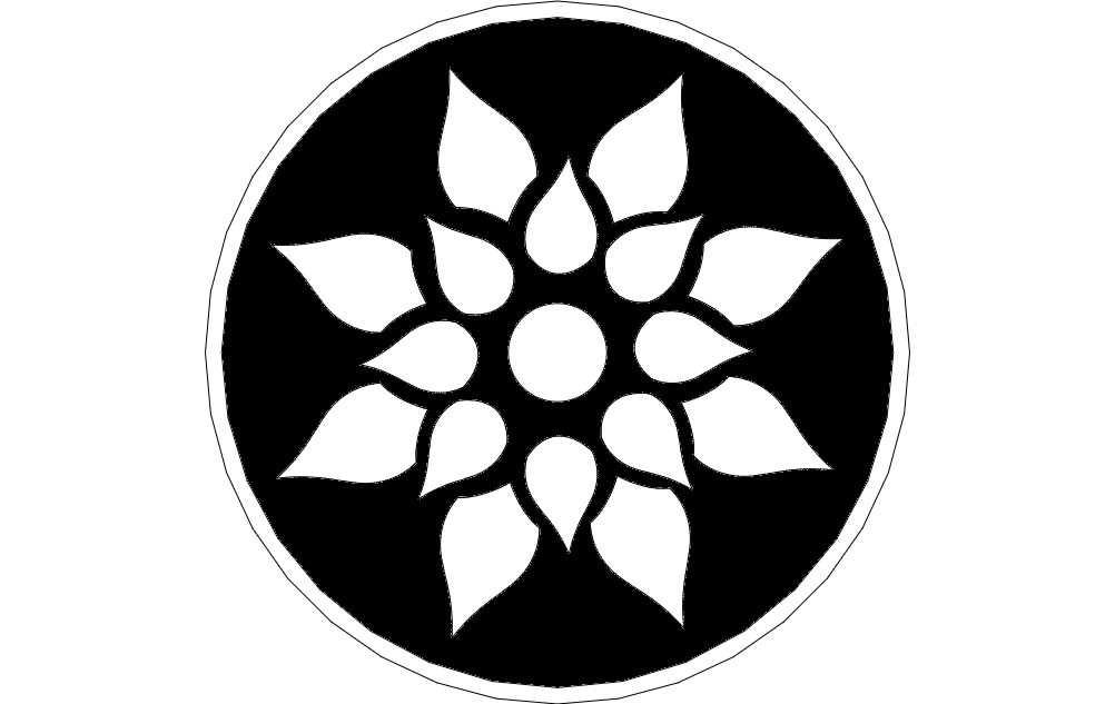 طرح گل مناسب برای استفاده در دستگاه های cnc چوب و cnc لیزر - floral design dxf file