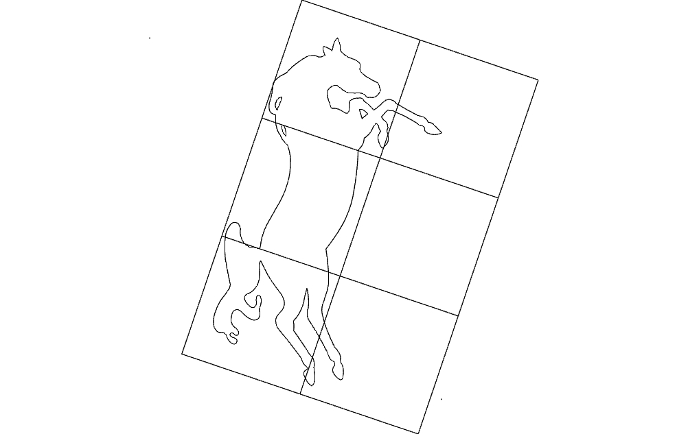 طرح قاب داخلی اسب مناسب برای استفاده در دستگاه های cnc چوب و cnc لیزر - horse inside frame dxf file