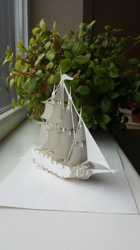 طرح پازل سه بعدی کشتی بادبانی مناسب برای استفاده در دستگاه های cnc چوب و cnc لیزر - sailing ship 3d puzzle cdr file