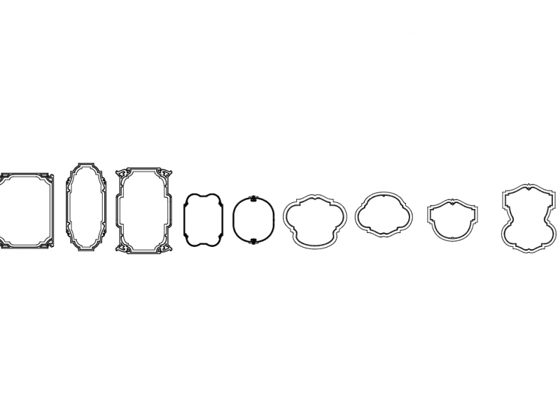 طرح قاب آینه شماره ۲ مناسب برای استفاده در دستگاه های cnc چوب و cnc لیزر - mirror frames 2 dxf file