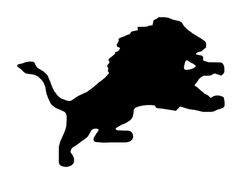طرح شیر دیترویت مناسب برای استفاده در دستگاه های cnc چوب و cnc لیزر - detroit lion dxf file