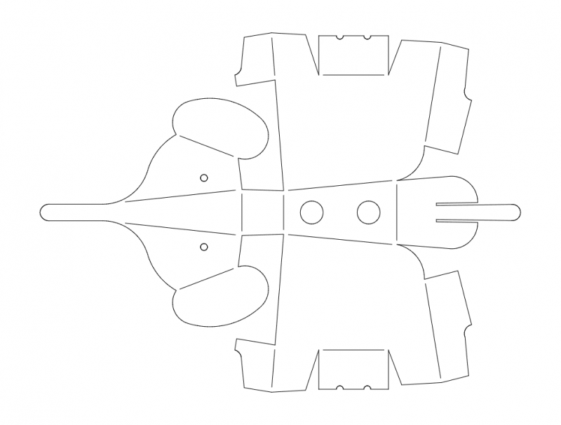 طرح الفانت مناسب برای استفاده در دستگاه های cnc چوب و cnc لیزر - elefant dxf file