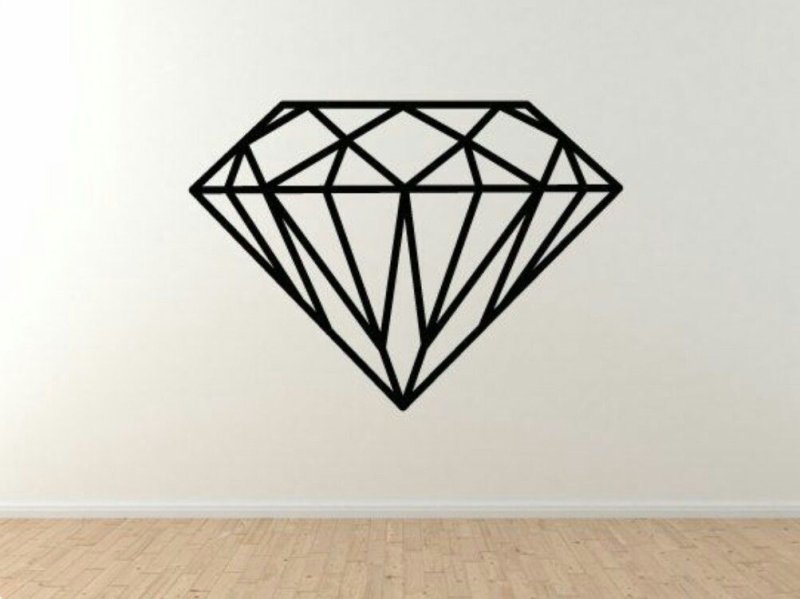 طرح هنر دیواری الماس هندسی مناسب برای استفاده در دستگاه های cnc چوب و cnc لیزر - laser cut geometric diamond wall art