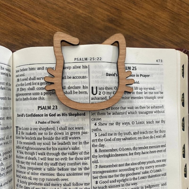 طرح نشانک گربه مناسب برای استفاده در دستگاه های cnc چوب و cnc لیزر - laser cut cat bookmark