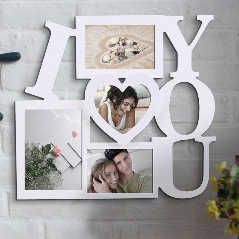 طرح قاب عکس عاشقانه دوستت دارم مناسب برای استفاده در دستگاه های cnc چوب و cnc لیزر - laser cut i love you photo frame romantic collage frame