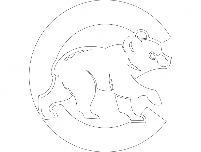 طرح شیکاگو کابس مناسب برای استفاده در دستگاه های cnc چوب و cnc لیزر - chicago cubs dxf file