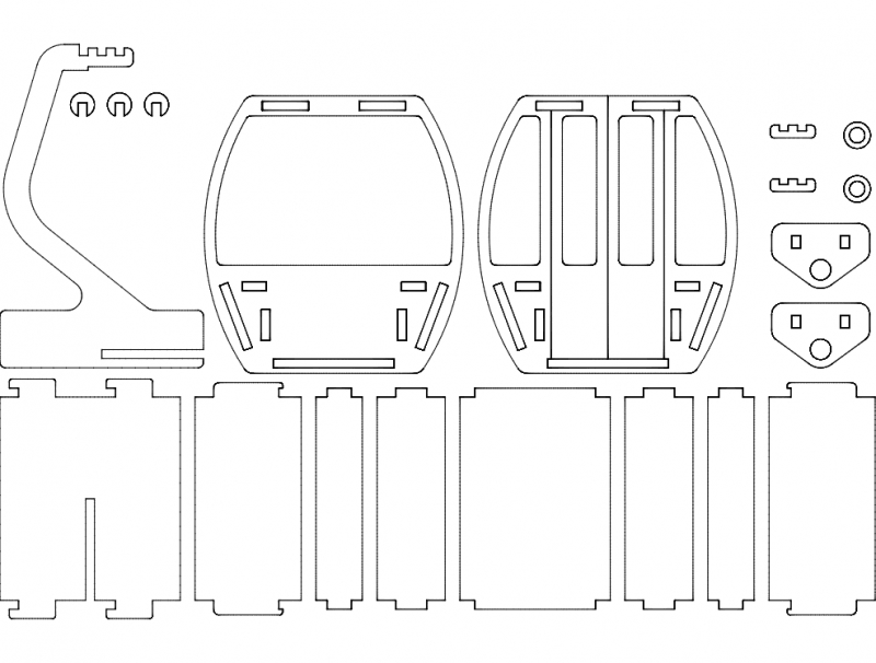 طرح پازل سه بعدی گوندولا مناسب برای استفاده در دستگاه های cnc چوب و cnc لیزر - gondola 3d puzzle dxf file