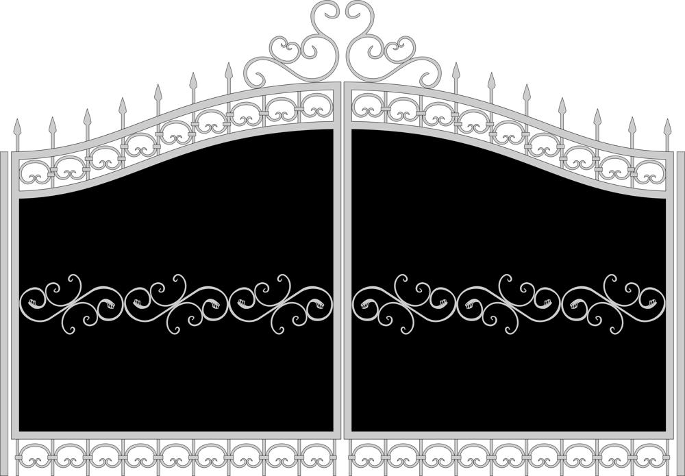 طرح وکتور دروازه های فرفورژه مناسب برای استفاده در دستگاه های cnc چوب و cnc لیزر - forged gates sketch vector cdr file