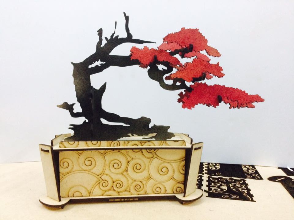 طرح بونسای مناسب برای استفاده در دستگاه های cnc چوب و cnc لیزر - bonsai cdr file