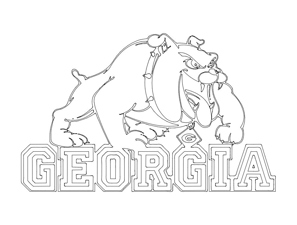 طرح لوگو بولداگ های جورجیا مناسب برای استفاده در دستگاه های cnc چوب و cnc لیزر - georgia bulldogs logo dxf file
