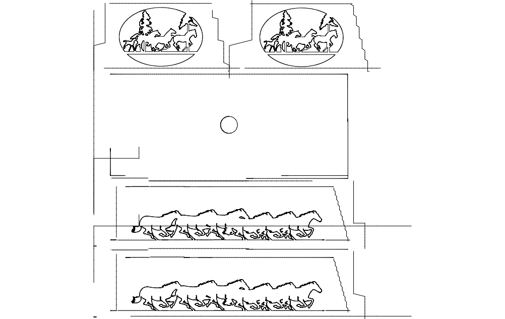 طرح چراغ استخر اسب با طرح جدول مناسب برای استفاده در دستگاه های cnc چوب و cnc لیزر - horses pool tbl light dxf file