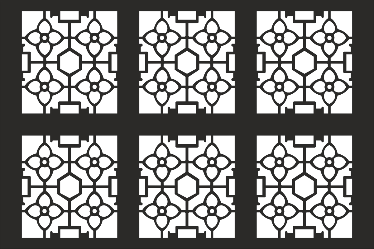 طرح مشبک تزئینی مشبک مناسب برای استفاده در دستگاه های cnc چوب و cnc لیزر - decorative grille pattern cdr file