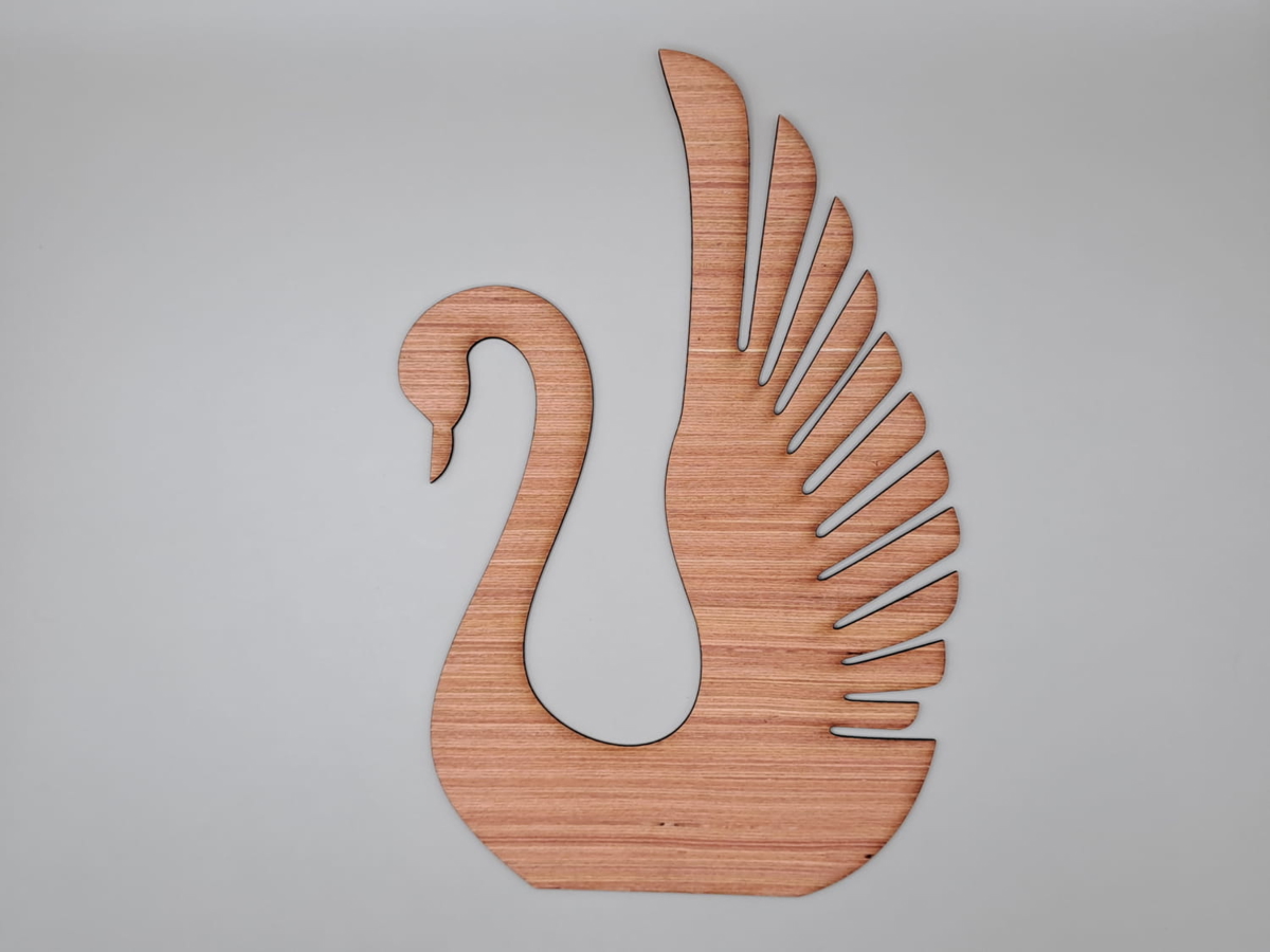 طرح چوب ناتمام قو مناسب برای استفاده در دستگاه های cnc چوب و cnc لیزر - laser cut swan unfinished wood cutout shape cdr file