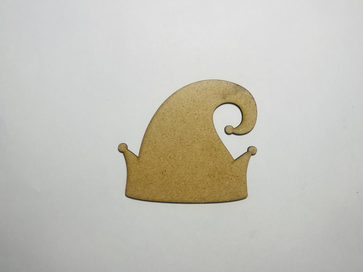 طرح کلاه جن چوبی برای کاردستی مناسب برای استفاده در دستگاه های cnc چوب و cnc لیزر - laser cut wood elf hat cutout for crafts cdr file