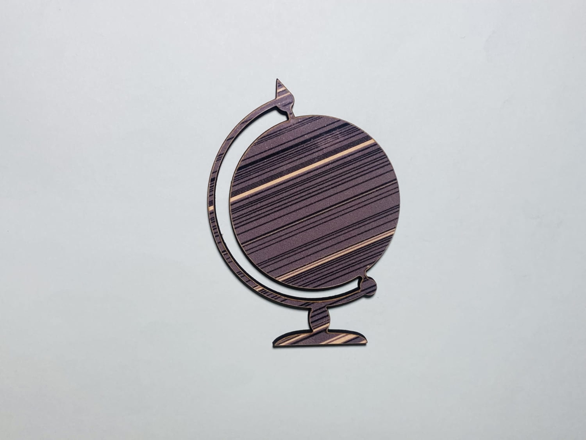طرح کره زمین طرح چوب ناتمام مناسب برای استفاده در دستگاه های cnc چوب و cnc لیزر - laser cut globe cutout unfinished wood shape craft cdr file