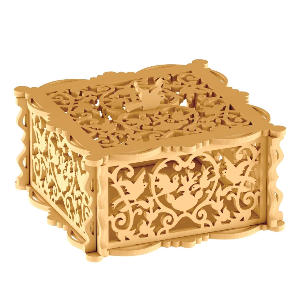 طرح جعبه تزئینی منحصر به فرد مناسب برای استفاده در دستگاه های cnc چوب و cnc لیزر - laser cut unique decorative box dxf file