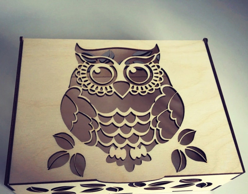 طرح جعبه کادو جغد مناسب برای استفاده در دستگاه های cnc چوب و cnc لیزر - laser cut owl gift box cdr file