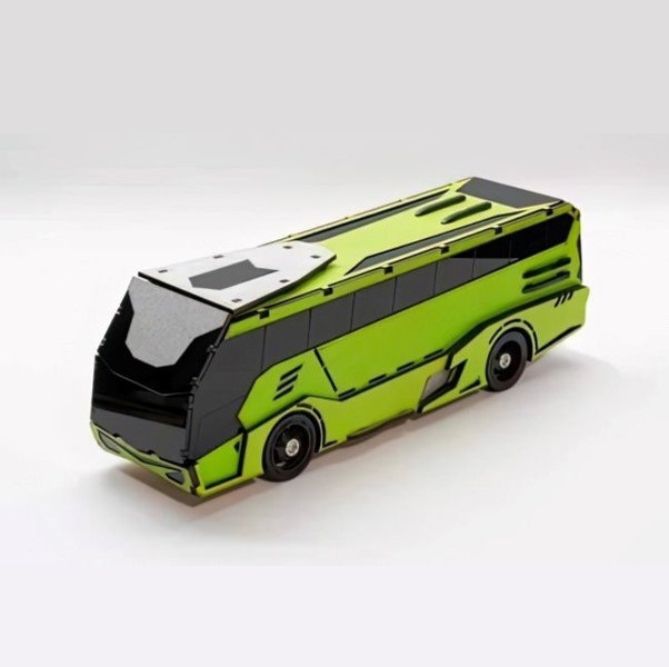 طرح مدل اتوبوس مناسب برای استفاده در دستگاه های cnc چوب و cnc لیزر - laser cut bus model cdr file