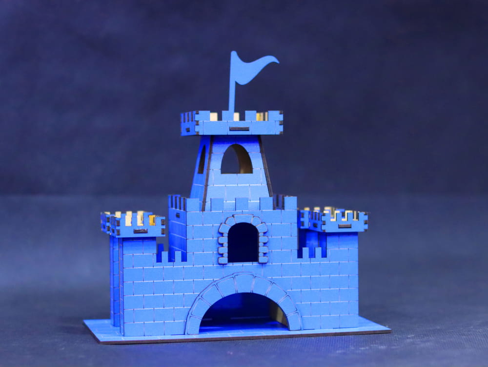 طرح کیت قلعه چوبی مناسب برای استفاده در دستگاه های cnc چوب و cnc لیزر - laser cut wooden castle kit cdr file