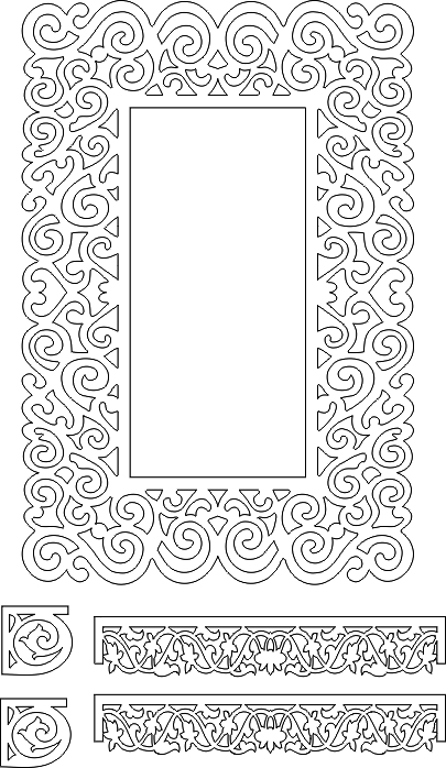 طرح محور عمودی مستطیل اینا فایل dwg مناسب برای استفاده در دستگاه های cnc چوب و cnc لیزر - Design and vector for CNC machine