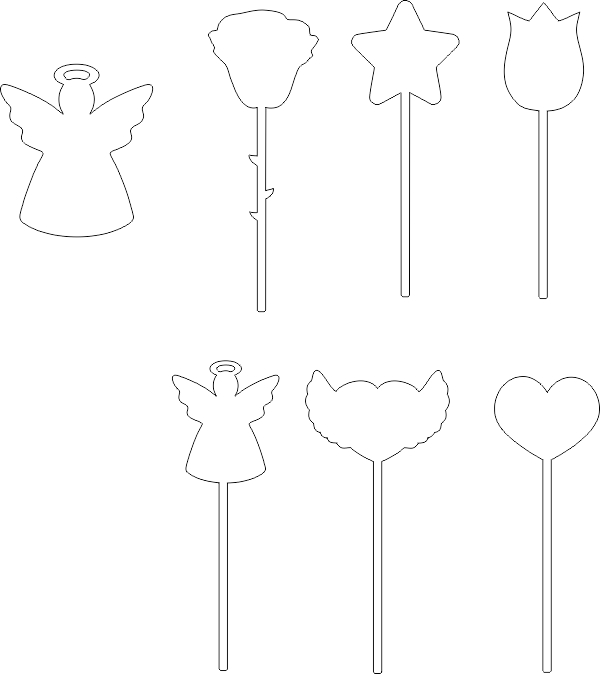 طرح فرشته چوبی با طرح چوب مناسب برای استفاده در دستگاه های cnc چوب و cnc لیزر - laser cut wooden angel decoration with stick cdr file