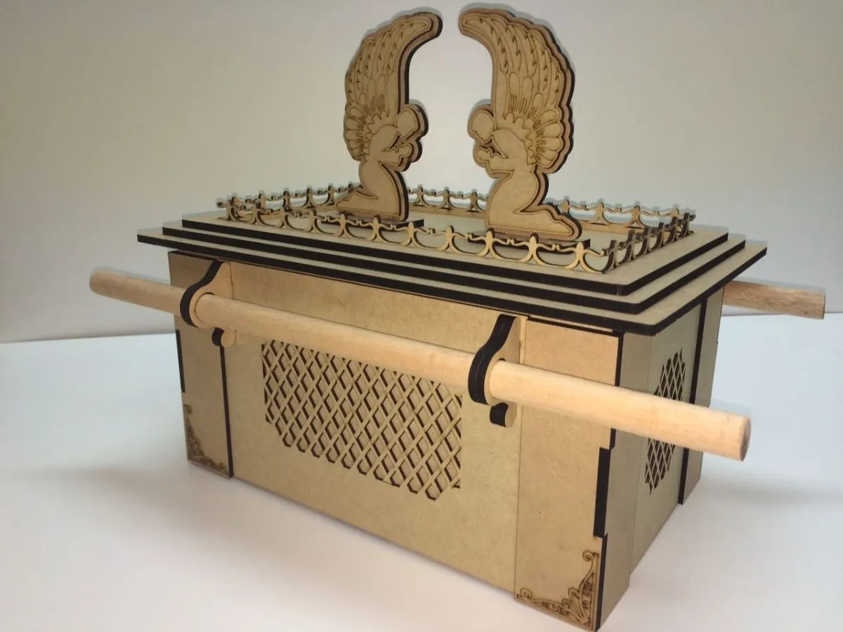 طرح سه بعدی صندوق عهد مناسب برای استفاده در دستگاه های cnc چوب و cnc لیزر - laser cut ark of the covenant 3mm cdr file