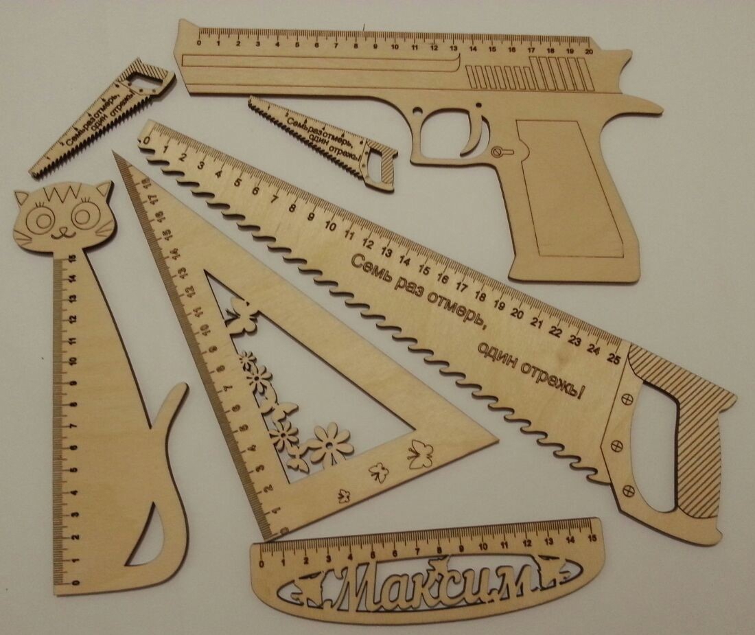 طرح خط کش های چوبی حکاکی شده مناسب برای استفاده در دستگاه های cnc چوب و cnc لیزر - laser cut engraved wooden rulers cdr file