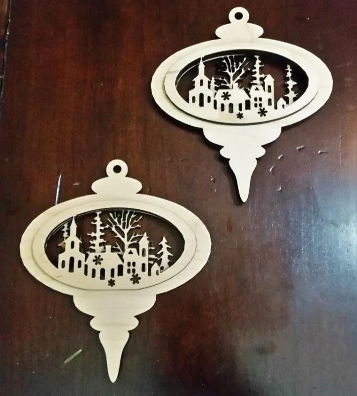 طرح و تزئینات دهکده کریسمس مناسب برای استفاده در دستگاه های cnc چوب و cnc لیزر - laser cut christmas village ornament svg file