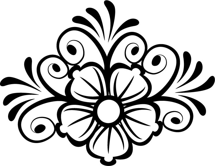 طرح وکتور گل های تزئینی مناسب برای استفاده در دستگاه های cnc چوب و cnc لیزر - decor flower vector eps file