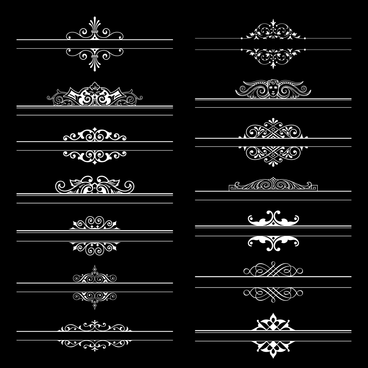 طرح مجموعه بزرگ سربندهای تزیینی، مناسب برای استفاده در دستگاه های cnc چوب و cnc لیزر - large collection of ornate headpieces eps file