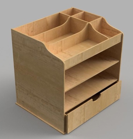 طرح لایه باز کشو چوبی برای سازماندهی فضای ذخیره‌سازی، مناسب برای استفاده در دستگاه های cnc چوب و cnc لیزر - laser cut wood drawer storage organizer template cdr file