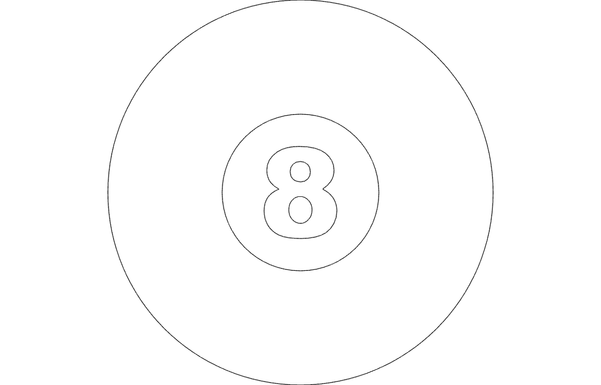 طرح عدد هشت 8 در دایره مناسب برای استفاده در دستگاه های cnc چوب و cnc لیزر - number eight 8 in circle dxf file