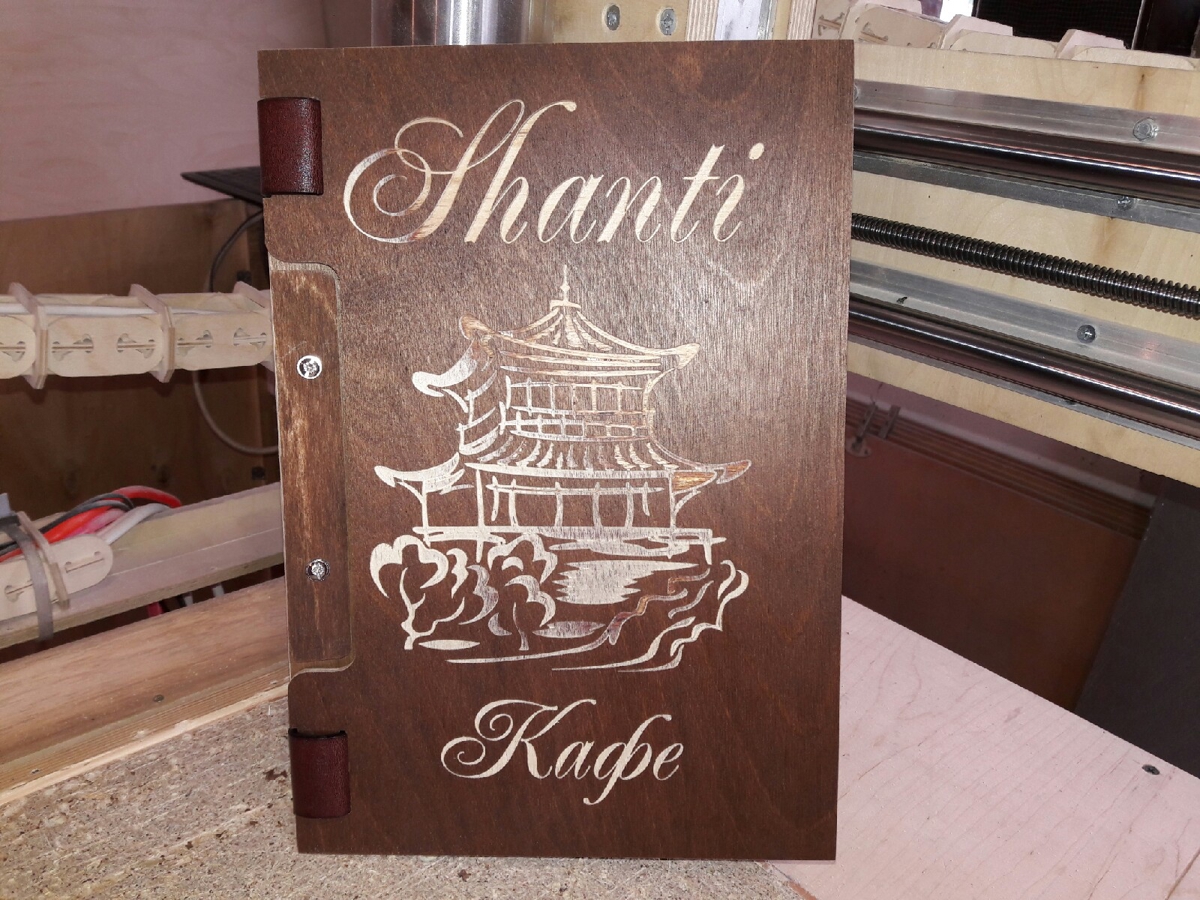 طرح جلد منوی چرمی حکاکی شده با دستگاه مناسب برای استفاده در دستگاه های cnc چوب و cnc لیزر - laser cut engraved leather menu cover dxf file