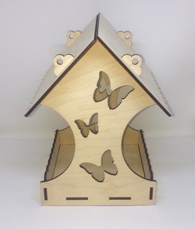 طرح دانه دان پرندگان مناسب برای استفاده در دستگاه های cnc چوب و cnc لیزر - laser cut bird feeder template dxf file