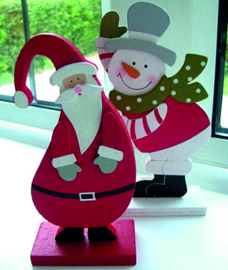 طرح عروسک بابانوئل کریسمس مناسب برای استفاده در دستگاه های cnc چوب و cnc لیزر - laser cut freestanding santa gnome christmas decor cdr file