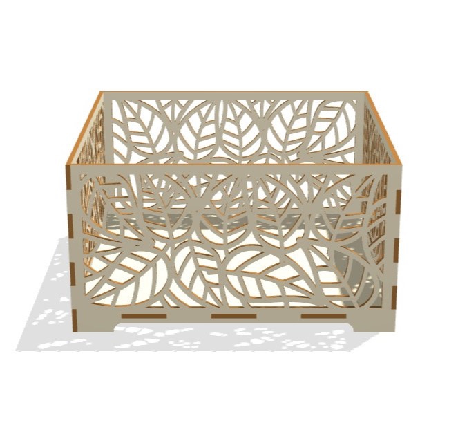 طرح جعبه گل چوبی برای دکور منزل مناسب برای استفاده در دستگاه های cnc چوب و cnc لیزر - laser cut wooden flower box home decor cdr file