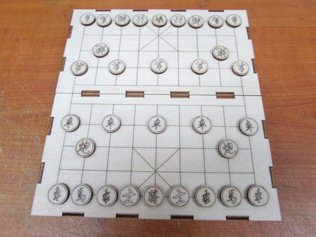 طرح شطرنج چینی سایز مسافرتی مناسب برای استفاده در دستگاه های cnc چوب و cnc لیزر - laser cut travel size chinese chess dxf file