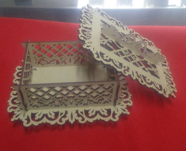 طرح جعبه چوبی دکوراتیو مناسب برای استفاده در دستگاه های cnc چوب و cnc لیزر - laser cut wood decorative box cdr file