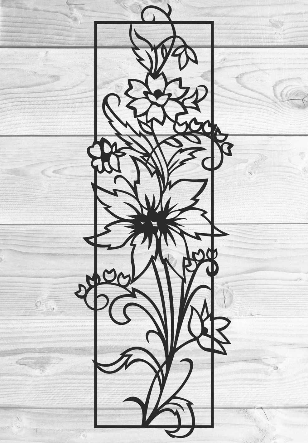 طرح دیوار مناسب برای استفاده در دستگاه های cnc چوب و cnc لیزر - laser cut vine wall decal floral wall decor cdr file