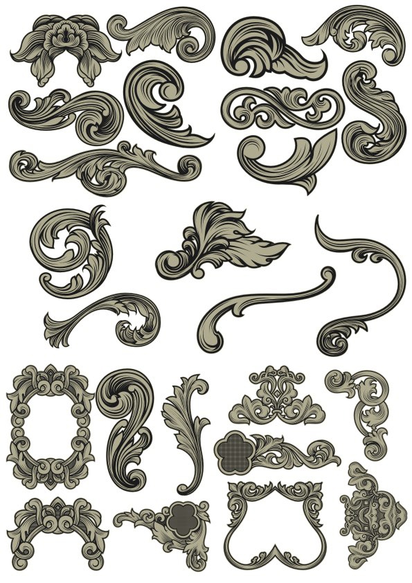 طرح مجموعه دکوراسیون تیره مناسب برای استفاده در دستگاه های cnc چوب و cnc لیزر - dark decor set cdr file